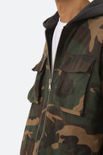 Load image into Gallery viewer, Camo Hooded Zip Up - Woodland Camo