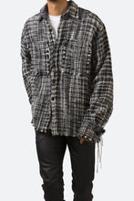 Load image into Gallery viewer, Raw Edge Flannel Shirt - Black/White

